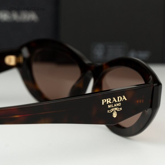 BRAND NEW Prada PR26ZS 17N60B Dark Havana Light Brown Oval Women’s Sunglasses - Picture 7 of 9